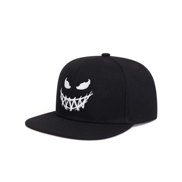 Mode cap manlig bred takfot personlighet grimas uttryck baseball cap kvinnligt ansikte liten skugga hatt Venom smile