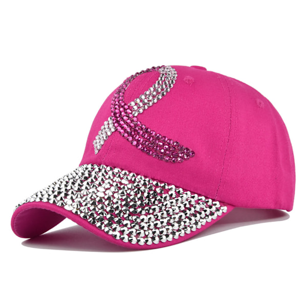 Spot Drill Cap Flash Diamond Peaked Cap Personlighet Silk Screen Peaked Cap Distressed Cap Solhatt Co8933White Adjustable