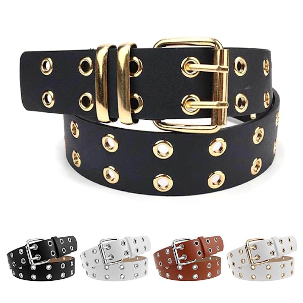 Punk midjebälte Goth midjeband BRUN&GULD 100CM Brown&Gold 100cm