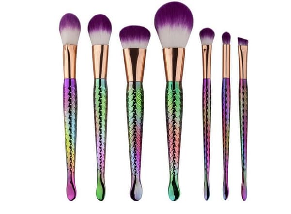 7st Sminkborstar - Mermaid Unicorn - Makeup brushes multicolor