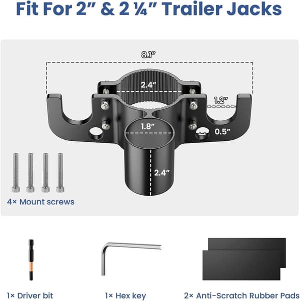 Aluminium trailer trækkædeholder med RV 7-vejs stikorganisator