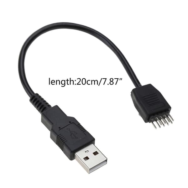 USB Header till USB Typ A Moderkortsadapterkabel, 9-Pin Hane till Typ A Hane Moderkortskabel Adapteromvandlare