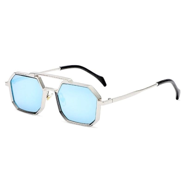 Läckra kantiga solglasögon för dam 2022 guld svart hög standard blue Blue