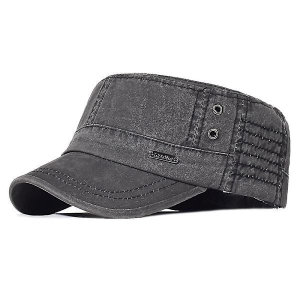 Armékeps i tvättad cap Unik design vintage platt cap Army Green