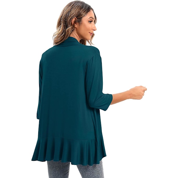 2023 Ny Dammode Temperamentrock Enfärgad Casual Cardigan Sju Points Topp green M