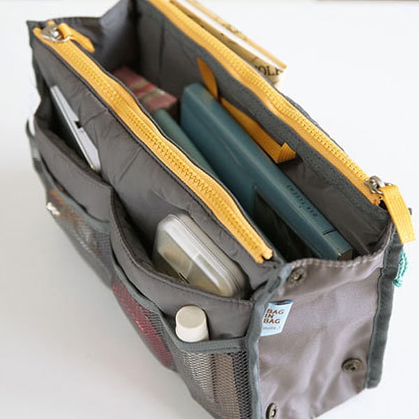 Bag in Bag Handväskinsats Väskinsats Grå gray one size