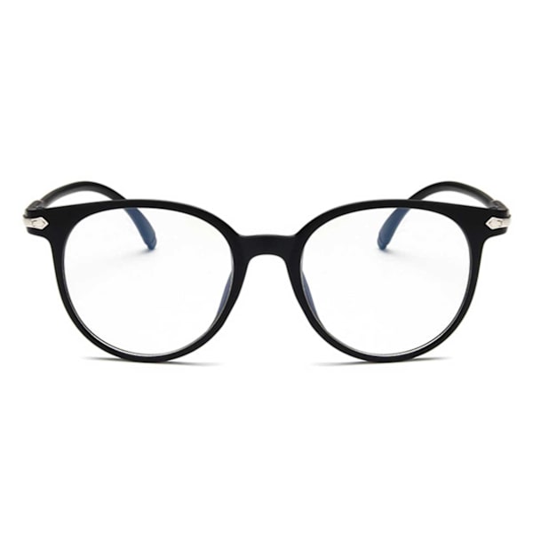 Mattsvarta Runda Glasögon Klart Glas utan Styrka Klarglas svart black