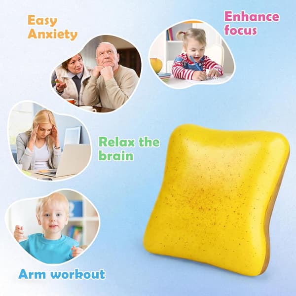 2 stk. brødsmør Squishy sensorisk fidget-legetøj, stress- og angstlindrende langsomt stigende Squishy-legetøj realistisk klemmebrød til børn og voksne, ideelt til