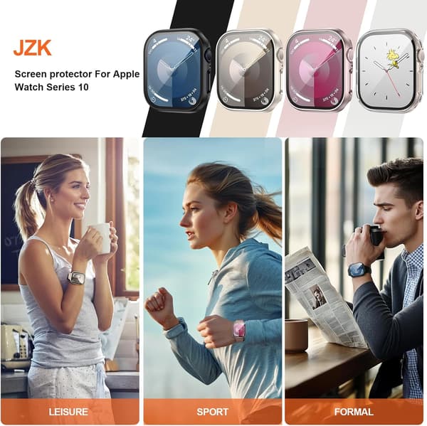2-pak skærmbeskytter til Apple Watch Series 11/10 46mm, sort