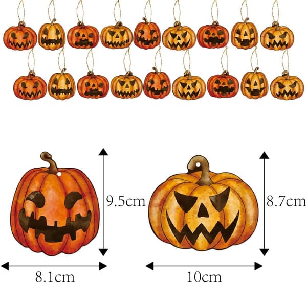 18 stk. Halloween græskar-træpynt, retro græskar-ophæng til små træer, julefrokost & boligindretning