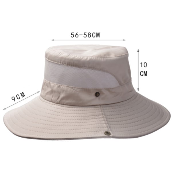 Mesh andningsbar fiskehatt för män utomhus vandringshatt beige