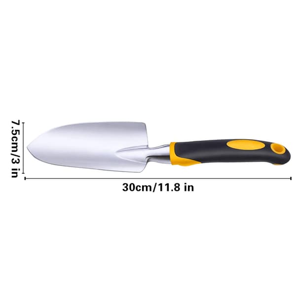 Hagespade i rustfritt stål for planting, omplanting, luking og flytting (glatt)