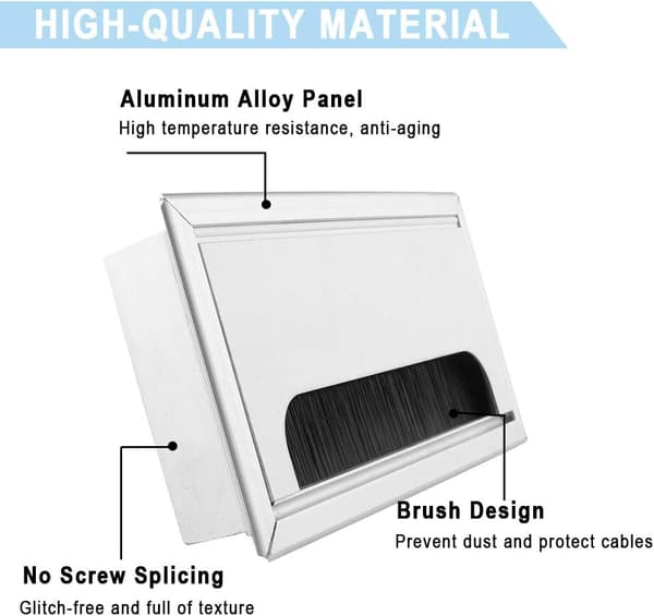 Set med 2 kabelgenomföringar - Aluminium - 160 x 80mm