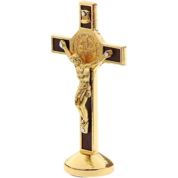 Sharprepublic Crucifix Jesus Christ Cross Staty Figur För Bil Hem Kapell Dekor - Guld A 90 x 45 mm
