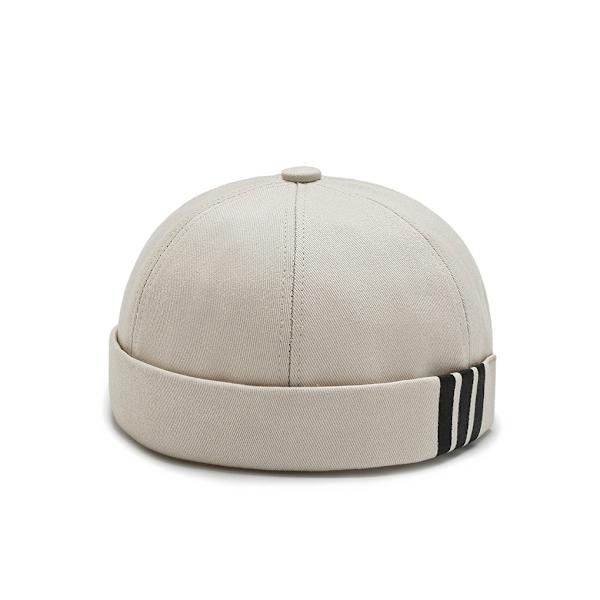 Mode print sjömansmössor Dockerkepsar brättelös hatt Beige