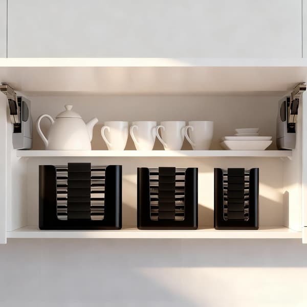 Lokkorganisering for Rubbermaid Brilliance, passer til 4,7 og 3,2 kopper, 1,3 kopper, 0,5 kopper A