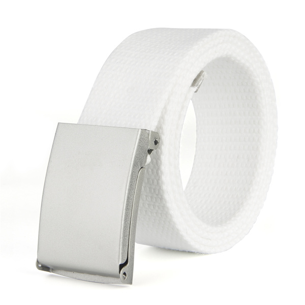 Bälte canvas tyg 44 skärp herr/dam/barn svart /  - Neongrön tyg silver spänne