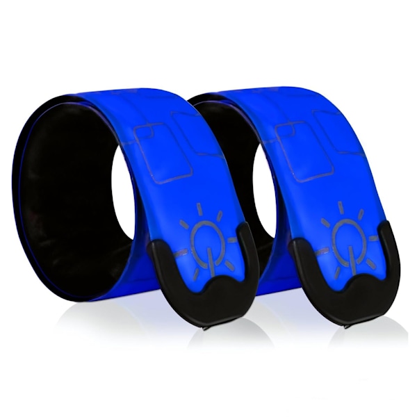 LED Armband för Löpning, 2-pack för Löpare Uppladdningsbar Reflex Löparutrustning Lysande Armband Hög Synlighet LED Armbandslampor - Blå Blue