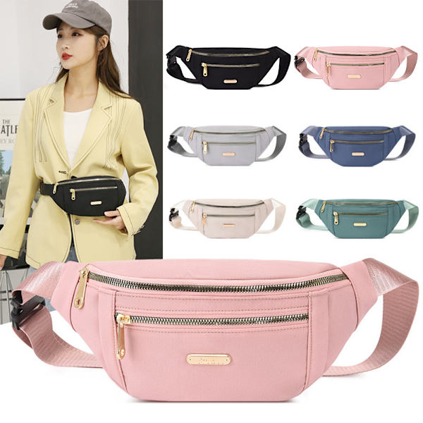 Dam Bum Bag Midja Fanny Pack Plånbok Pengar Bälte Bumbag Pink