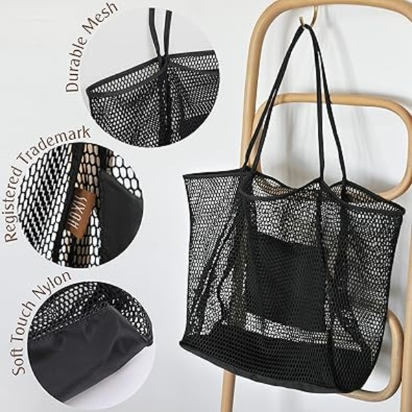 Dam Mesh Tote Bag (Svart) black