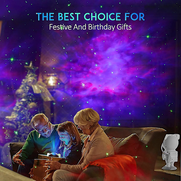 Astronaut Space Buddy Star Projector - Galaxy Projektor Nattljus med fjärrkontroll, 360 justerbar och timer, barn Galaxy Starry Nebula Projektionslampa Fo