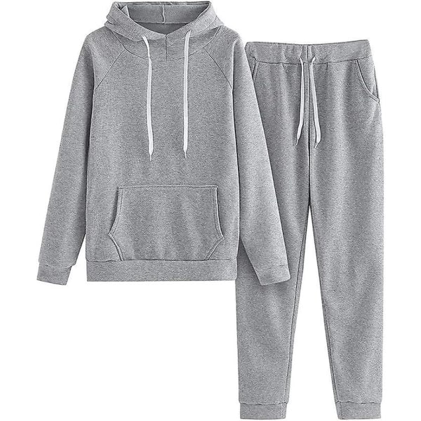 Mode Loungeset för kvinnor Modekläder 2-delad sweatsuit Långärmad tröja Långbyxor grey 2XL