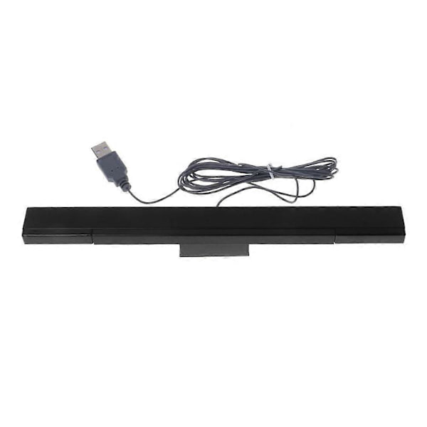 USB-kabelansluten sensorbar för WII Ersättnings infraröd IR-stråle Rörelsesensorsignal Mottagare för Wii Syst Black