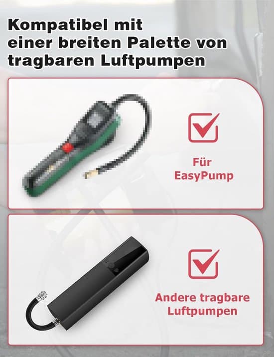 Multifunktionelt Ventiladaptersæt - Kompatibelt med Bosch EasyPump - Egnet til Bildæk, Cykler & Bolde - Sort - 1 Sæt