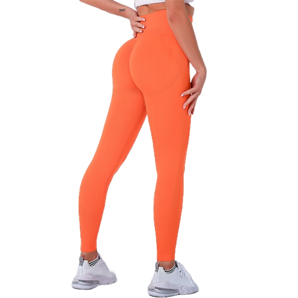 Kvinnor Sexiga Yogabyxor eggings Gym Erengy Fitness Träningsbyxor orange L