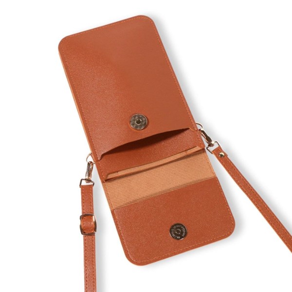 Kvinnor Miniväska Pekskärm Mobiltelefonplånbok Crossbody-väska brown