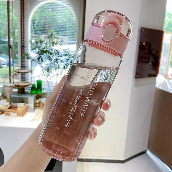 Sportvattenflaska i plast 780ml Bärbar klar, läckagesäkra dricksflaskor Pink