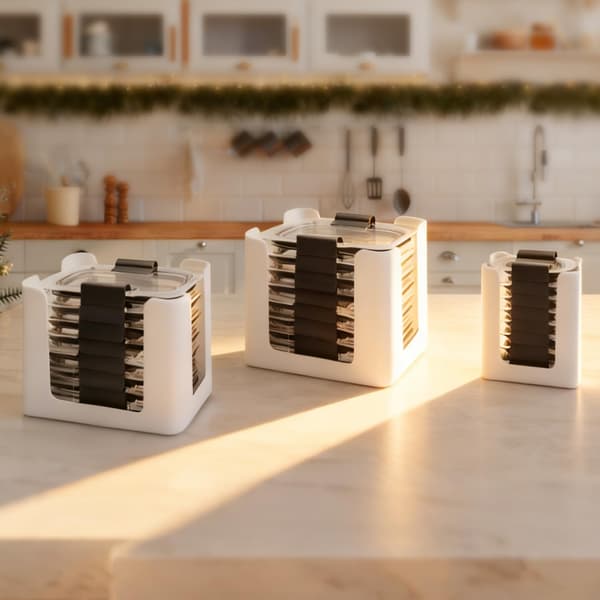 Lokkorganisering for Rubbermaid Brilliance, passer til 4,7 og 3,2 kopper, 1,3 kopper, 0,5 kopper B