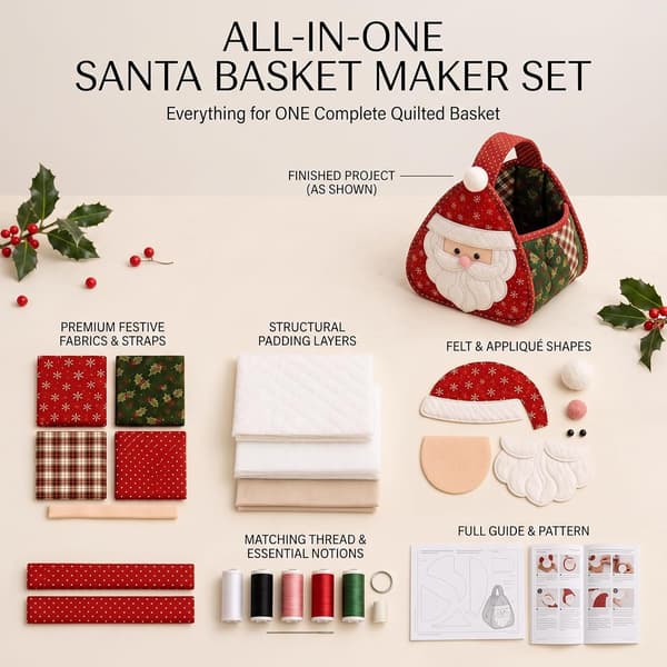 DIY-sett for vattert julekurv i stoff (hjort) deer
