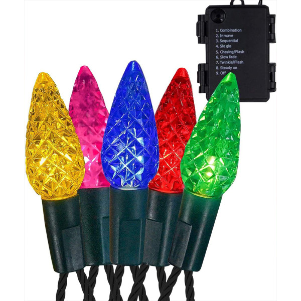 Jordgubbsdekorativa lampor, 50 LED trädgårdslampor