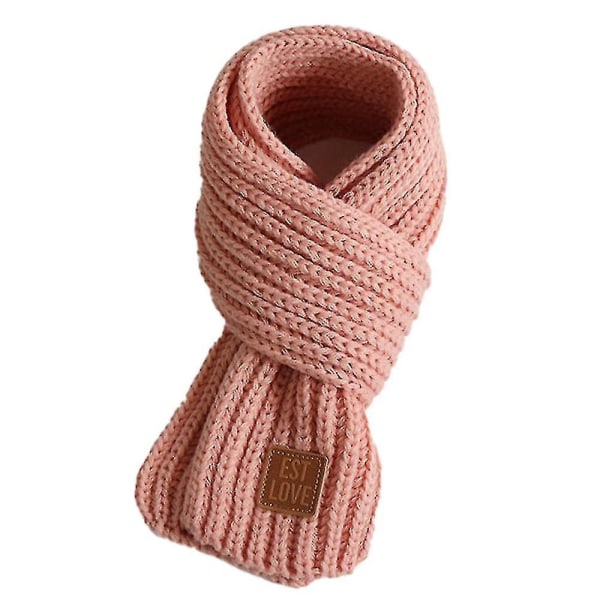 Småbarn Barn Halsduk Pojkar Flickor Vinterstickade Varma Halsdukar Hals Warmer_mi pink