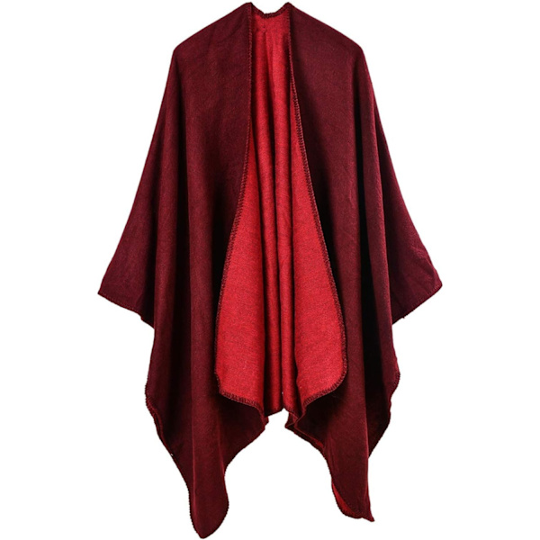 Poncho Sjal Dam Vinter Scarf Kappa Förtjockad Stickad Scarf Blanke