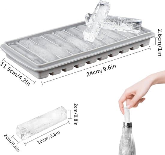 Isbitsform med lock - lätt att lossa återanvändbar isbit - isbitsform i silikon - isbitsformar - 10 hål - BPA-fri - isformar - 3-pack