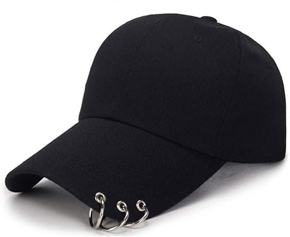 Hat Ring Baseball-Cap - Suga-Snapback Baseballkasket med Jernringe (Sort) (Medium, Sort)