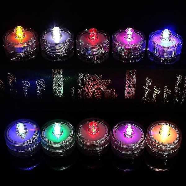 12 st Super Starka Nedsänkbara Vattentäta - Mini LED-värmeljus (runda) Red light