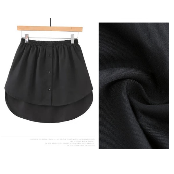 Skjortförlängare för kvinnor, bluskjol black XL