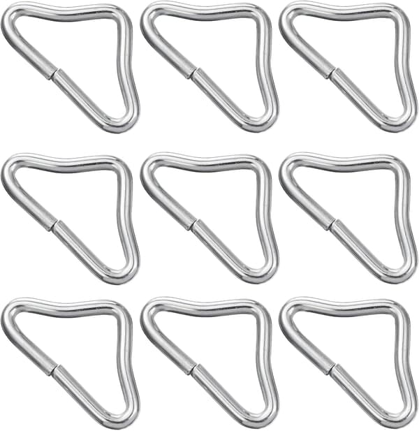 30 st triangulära ringar V-ring för trampolindelar galvaniserade och korrosionsbeständiga stålreservdelar för hoppmatta och trampolinnät