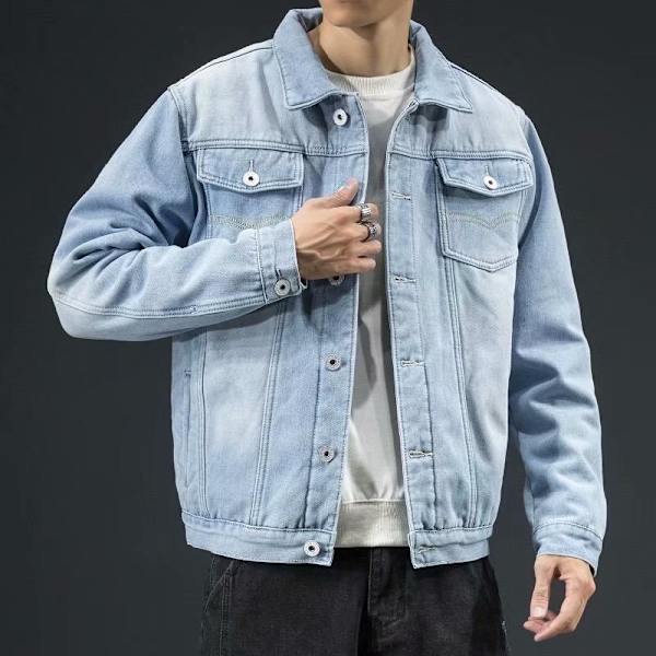 Vinterns plysch tjocka denimjacka för herrmode, mångsidig herrkläder, lös oversized varm arbetsjacka, trendig wathet XL