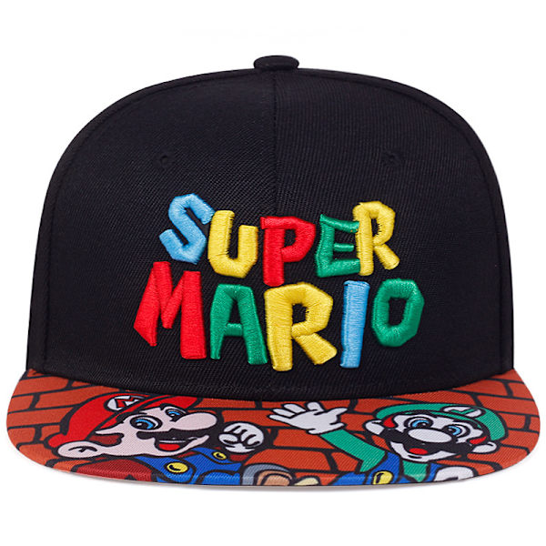 Tecknad broderad alfabet cap Hip Hop hatt Street casual utomhus skugga platt brätte hatt black