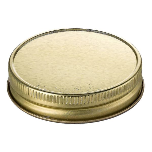 24-pack Mason Jar Lock Vanlig Mun Läckagesäker Säker Mason Solid Caps (guld) Happy H