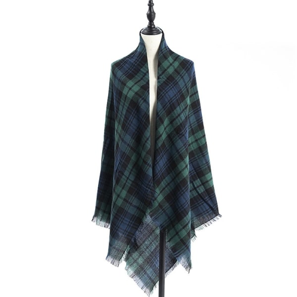 Kvinnor Snygg Varm Tartan Filt Scarf Stor Rutig Wrap Sjal