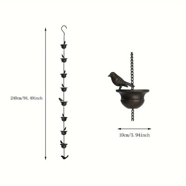 Sadeketjut - ränneille Mobile Birds on Copper Rain Game 2,4 metriä Sadeleikki ripustimilla ja linnuilla