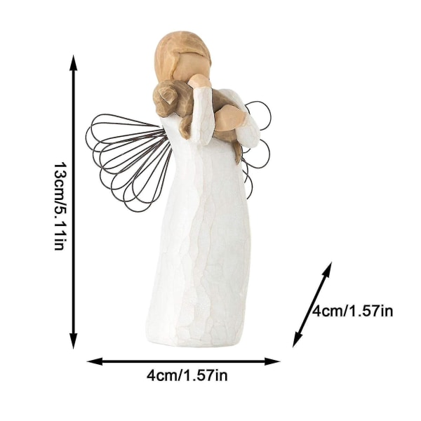 Handmålad minnesfigur för husdjur, vänskapens ängel, skulpterade handmålade figurpresenter till husdjursälskare Xinda Standing Dog