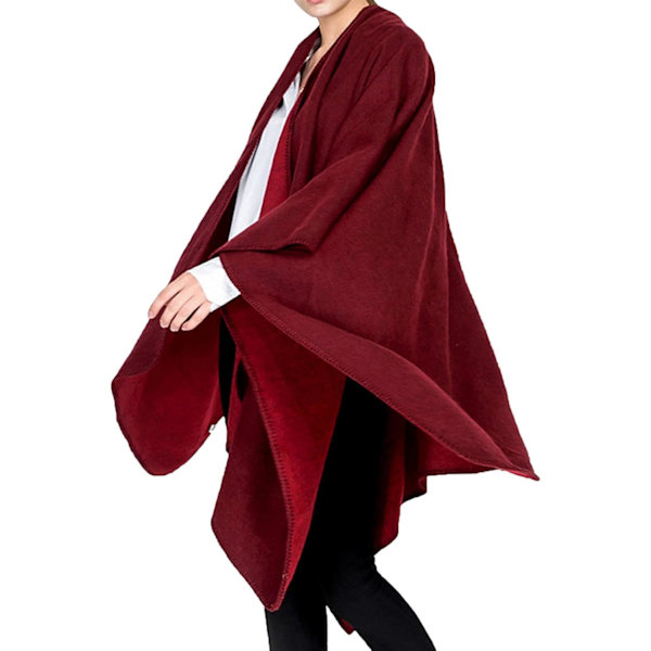 Poncho Sjal Dam Vinter Scarf Kappa Förtjockad Stickad Scarf Blanke