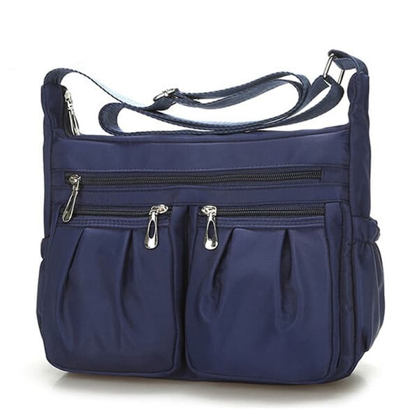 Dammode dragkedja Vattentät nylon axelväska Blue