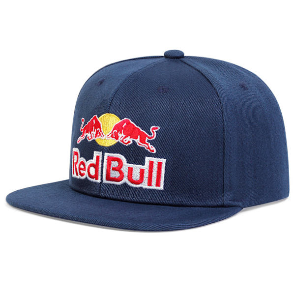 Hiphop-hatt med platt kant för män och kvinnor, all broderad sporthiphophatt, universal fyra säsonger blue